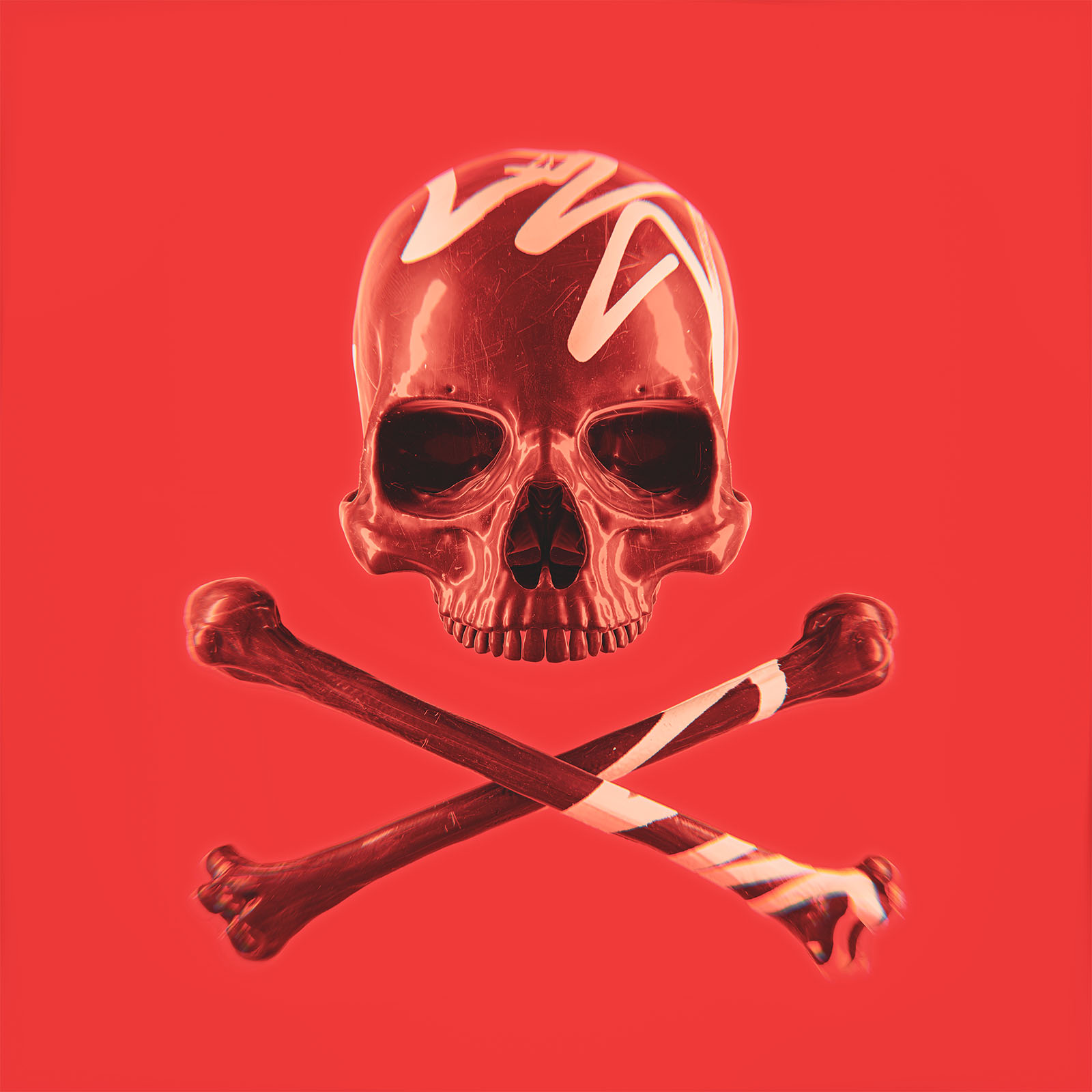 Red Skull and Crossbones Digital Art by Bigalbaloo Stock - Fine Art America